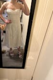 Love this dress - fits perfectly on the top and flows nicely! Love the hint of sparkle and lace design! Will wear for wedding welcome party! - Amanda L.