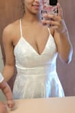 Dress is so beautiful, fits perfectly. 
I am short so it is a little long, but heels can fix that. :) - Lorean B.