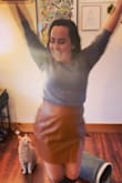 I LOVE THIS! I spent a year or two thinking of getting a mini skirt but not feeling confident to pull it off. This was the best skirt to make me feel sexy and stylish. Love the color. I read the reviews and decided to size up (worst case scenario, I would take it to a tailor). But it ended up fitting perfectly. I cannot wait to wear this to concerts, date nights, and to also get more mini skirts. - Vanessa U.
