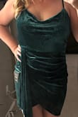 Love this dress! It's fits so well and so soft/stretchy! Great for hiding Mommy tummy because of how it lays. The color is the perfect emerald shade! So flattering. - Kristen K.
