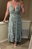 This dress is beautiful and perfect for a wedding. True to size. A little busty. - Amanda G.