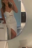 Ordered a medium, fits great - A little loose around my chest area but wouldn't change the size! Material is very nice &comfortable, flowy & not see-through! Super excited to wear this for wedding festivities - Jess D.