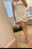 I chose this dress for my bachelorette party! Perfect length for a sexy look but to cover everything when dancing the night away! The side that doesn't have a strap would not hold in place but nothing a little tape can't fix.

I'm a side medium in most clothes but I wish I would have bought a size large for this dress just to be on the safer side for my mid section. I LOVE this dress and got sooo many compliments! - Stefanie C.