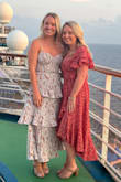 I am normally a size 6 in pants and around a 34 A-B. This dress fit so beautifully and comfortable! For smaller chest girls you can throw a bra on to fill the top but if you have more you would be fine without! Beautiful dress for many occasions! - Camber T.