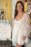 This dress was everything I hoped it would be! I wore it to my bridal shower and loved it. I was worried the back was too young for me, but it was so flattering & I received a ton of compliments! A must for brides! - Melissa P.