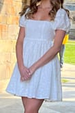 This dress is so cute. I'm a true small and it fit perfectly. Perfect length not too short on a taller girl like me. - Abby B.