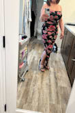 I absolutely love this dress on!!
I bought it to try for an outdoor wedding and was so happy I did. The other dresses I have tried tan a little small (they were a different style) so I got this in a XL. I should have stuck with my size Large. This isn't overly big so it will work or I'll take it in a little. So flattering on. The ruching hides everything.
I purchased the black color and am so happy!!!
Definitely order two different sizes if on the fence. I forgot to and the large is now sold out.
You will not be sorry!
By the way the dress does come to my ankles. I actually was hoping it would so I'm thrilled.
The spaghetti straps are adjustable. - Joanne B.