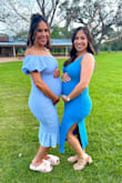 Love this dress! It's super stretchy so it worked well for a 20-week bump. Bought my pre-pregnancy size (small) and there was plenty of room. Excited to wear this after baby as well! Highly recommend! - Kimberlee S.
