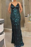 This dress is beautiful, just as pictured, the color is stunning. I'm not as curvy as the model and more petite, so it was a little roomy in the hip area for me. For reference, I'm 5'3", 126 lb - Noelia M.