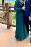 I loved how this dress fit! It was elegant and the deep green color was stunning. I used boob tape for my bra and it worked great. - Courtney T.