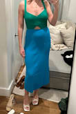 This is super cute! Love the ribbed sweatery fabric material. Going to wear it to a wedding and vacation. The straps feel like they'll stretch out due to the fabric so I'm having them taken up a bit but it's perfect - Lauren K.