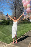 Super pretty on, did not require a bra, not see-through. Recommend! - Ana B.