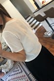 This top is so cute with so many different outfits! Wore it to work with a skirt, threw on with jeans, paired with cute shorts& anything goes. It is slightly see through, so either be ok with an under tank or showing your bra a little. - Daylee G.