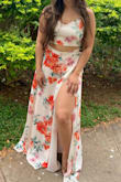 Great fabric! The back is adjustable and the skirt is really long so I could've ordered a smaller size. - Adrianna G.