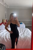 Perfect classy, simple, sleek, sexy, elegant black dress. Perfect for ceremonies, weddings, or any black tie event. Fit perfectly, perfect amount of slit. Would order all over again! - Christine B.