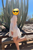 So pretty and breezy (wore in 97° F heat)! The back is completely open and a bra strap would be an eyesore so I wore it without a bra. I'm pretty small in the chest area so it wasn't too much of an issue. I did have to use double-sided tape on my shoulders to keep the sleeves from falling down. I plan to also use some boob tape when I wear it next. If you have a backless bra, that would work too! Overall really cute, just might need to use some accessories :) - Mattie F.