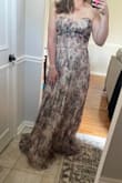 I loved this dress for my Brother in Laws black tie wedding - but I'll be 20 weeks pregnant and already at 12 weeks it compromises my belly. The bodice goes too low and I'd need to have the skirt heightened and the bodice cut right below the boobs. So so gorgeous though - Alicia S.