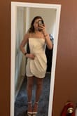 this is the first grad dress I've bought/tried on that I loved! Not see-through, perfect length, and fits my measurements really well! It's also stretchy so good for sitting, too! - Makenzie C.