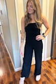 I'm 5'10", 135 pounds (waist 25", bust 32"), and this fits amazing. I have a shorter torso and long legs (37" inseam) and this was long enough for me to wear with flats.
I purchased a size SMALL and it fit perfectly!
This is a must-buy and can be dressed up or down! - Molly B.
