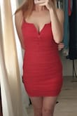 Got her on sale and I can tell you I will NEVER have the nerve to wear her outside the house. But I will look KILLER while vacuuming my house. Bodycon coooould be a wee bit tighter. I'd need to wear shapewear with this one to give me the hourglass shape. - Carsley F.