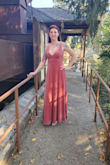 Wore this dress for a wedding yesterday - I got so many compliments. I was not expecting for this to fit perfectly, typically long dresses are too short. The bust fit perfect and length was perfect. Super happy with it. - Chelsea C.