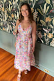 I absolutely loved this dress! I wore it to a "spring formal" wedding and got so many compliments. It's more pink than white which I really liked. It's light & breathable while still being good quality - Jayme G.