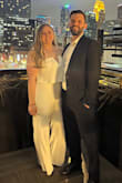 I LOVED this jumpsuit. I bought it for my legal wedding ceremony. It fits beautifully. I had it hemmed for length. For reference, I am 5'4" and was wearing 3" heels. However, on the day of the ceremony, the zipper pull got stuck at the top, and then the zipper split. I had to just use safety pins to close it. A huge bummer for such a beautiful piece. - Tia D.