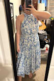 Got this dress for engagement photos. It is absolutely stunning on! Beautiful blue color is so complimentary and flattering! It is a dress I will definitely reach for for other events as well. Love love!! - Hannah M.