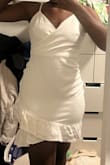 The dress was okay, it was a little big and rode up when I walked. I also bought a small and it was very see through. - Seun O.