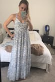 I recently purchased this stunning sun dress for a summer wedding and I couldn't be happier with my purchase! The dress is absolutely beautiful and exceeded my expectations in every way.

First of all, the fabric is light and breathable, which is perfect for staying cool and comfortable during a summer wedding. It also has a nice weight to it, which gives it a beautiful flow and movement.

The cut of the dress is incredibly flattering while still being appropriate for a formal event. The length is also perfect!

The design and colors of the dress are simply gorgeous. The floral pattern is feminine and romantic, and the colors are vibrant and eye-catching without being overwhelming. 

Overall, I highly recommend this sun dress to anyone looking for a beautiful and comfortable option for a summer wedding or any other special occasion. It's definitely worth the investment - Kristin H.