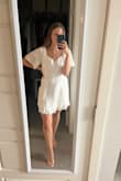 Love this dress! Bought a medium for my wide rib cage, but maybe could have gone with a small. I'll be wearing this at my engagement party, but my fiancé loved it so much he suggested I wear it to our elopement haha. - Monica K.