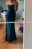 This dress is true to size and fits amazing! I love the color, it looks just like the picture and I love the bra in the top. The fabric feels expensive and it''s one of the prettiest dresses I've bought ! - Karen L.