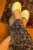 The shoes are very pretty, very comfortable, and fit true to size. The problem I had was that the ankle strap did not really add much stability to the shoe. I am adding a loop at the back of the shoe heel to thread the ties through and they should be perfect. I think a lower attachment size of the straps may have solved the problem. Worn at any event with even terrain they are very easy to maneuver. I wore mine to a farm wedding and had a couple of falls because the shoe was not well attached to my foot. I was not drinking but everyone thought I was :) - Sonya W.