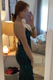 This dress was gorgeous when I first saw it, It really shows your figure and it really comfortable. the only issue I have with it is that it has a really harsh V neck and I have a flatter chest but it looks and fits amazing. - Ella A.