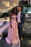 This dress was amazing in all ways. It has pockets!! I wore it to a black tie wedding the compliments could not stop coming! The only minor issue is that the dress was super long and I had to hem it. Overall would recommend this dress to anyone! LOVE LOVE LOVE! - Alanna M.