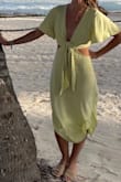 I bought this dress to attend a wedding in Mexico and it was absolutely perfect. The color is gorgeous (I was worried it would be see-through in sunshine or with sweating since it was an outdoor wedding, but no issue at all). The fit is flowy and feminine and the low neckline gives sexy vibes.  I felt amazing in it. Definitely my new favorite dress I own. Can't wait to wear again. - Valerie V.