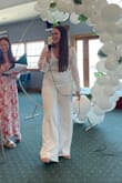 I absolutely love this jumpsuit! So cute and comfortable. The only thing was that it was a little long on my legs and I did wear heels! - Julia D.