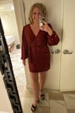 I'm not one who dresses up a lot let alone something as fancy as this, but I was going to a wedding in Vegas so it seemed perfect. When I got it and put it on, I was pleasantly surprised by how comfy it was! I did have to use a safety pin to help keep the top closed as to not reveal too much, but I have never gotten so many compliments on a dress before! The sequins do tend to snag a little bit but overall I was very happy with the dress!! - Cassie F.