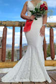 Very pretty. I had it hemmed since I am only 4'9" but other than that everything else is perfect. Highly recommended. - Anuja G.