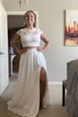 Perfect for my rehearsal dinner! Top is a tiny bit big but super comfortable. Skirt is perfect around the waist. - Mandy W.