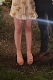 This shoe goes so well with any spring/summer dress and it's comfortable enough to wear all night/ dance in! I rarely ever wear heels and find them very uncomfortable in general, but this was the perfect height for me. It was a little loose in the back but not enough to be a nuisance. - Hadia A.