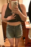 I LOVE THESE!! I have hips and a butt, so it's usually pretty hard for me to find shorts that fit comfortably, and don't show off my whole backside. These are a dream! I can't wait till it gets warmer and I can wear them! I normally wearing a 26/27, but after reading the comments I sized up to a 28, and I'm glad I did! - Brittany B.