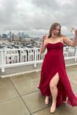 Loved this dresses! It is long, but I'm 5'11" and could wear heels with it! Awesome, vibrant color. Wore it to a formal event for grad school. Dress was fun and flirty without being too much for a semi-professional event. - Nina H.
