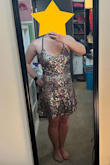 Very cute dress with a really great lace up back! The dress fits a little too snug and shows the tummy pooch a little more than I expected. - Katie O.