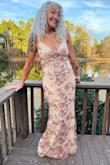 Wore this dress for a wedding and it fit beautifully. I received many compliments! The only negative was the right side strap broke as we walked into the reception! I used my earring to keep it together. - Barbara D.