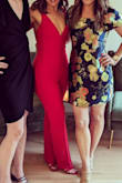 This jumpsuit was perfect for a fundraiser I had to attend. I wanted something fun/sexy because it was a younger crowd, but still classy. Being 5'2 I usually have to have jumpsuits hemmed. But this only required the straps to be taken in an inch on each side. I was able to wear it without a bra, even with my smaller bust. The material is not thin and felt expensive. I got tons of compliments. - Erica B.