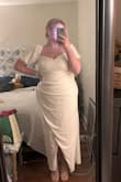 So sleek and classy, nice stretch to the fabric. I'm usually an XL or at most a 1X but followed the size guide and ordered a 2X and it fits like a glove. Would be PERFECT for a garden party bridal shower or a southern elopement. - Alexis P.