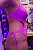 I was really excited to get this and really wanted to love it. But I totally didn't. I can't imagine who this would fit, to be honest. The top and the bottoms fit me perfectly. But the material covering the stomach, connecting the two was too long, and it bunched up and hung off my body. Totally unwearable. And I have a fairly long torso. So it would be worse on anyone shorter. I couldn't size down because then the top and bottom would be too small. - Erin P.