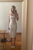 I ordered this dress for my graduation and it is so perfect. It fits true to size and is not see-through at all! It is super flattering and comfortable - Jenny M.