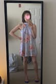 I was worried it would run large but I find it fits true to size! My chest is broad (in between size S and M) but hips are narrow (XS) according to the size chart and I found S to fit well. Material is a little cheap feeling, but I won't complain for the price. I plan to wear it to a summer wedding, probably with nude heels. Very breezy and pretty! - Una M.